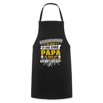 Eisenbahn Papa Eisenbahner Vater Zug - Kochschürze - Schwarz - Vorne - AI Model Male 185 dark (185cm)