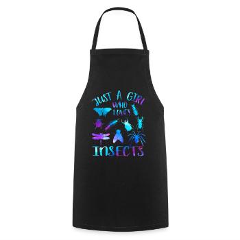 Just a girl who loves insects - Cooking Apron - black - Front - AI Model Male 185 dark (185cm)