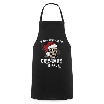 Weihnachten Rocker Xmas Totenkopf Weihnachtsmann - Kochschürze - Schwarz - Vorne - AI Model Male 185 dark (185cm)