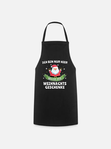Frohe Weihnachten Sprüche Weihnachtsmann - Kochschürze - Schwarz