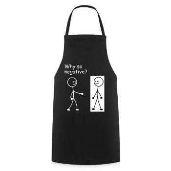Why so negative - stick figure stick figure - Cooking Apron - black - Front - AI Model Male 185 dark (185cm)