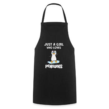 Penguins Only A Girl Who Loves Penguins - Cooking Apron - black - Front - AI Model Male 185 dark (185cm)