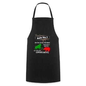 Bull and bear the animals of the stock market and stocks - Cooking Apron - black - Front - AI Model Male 185 dark (185cm)