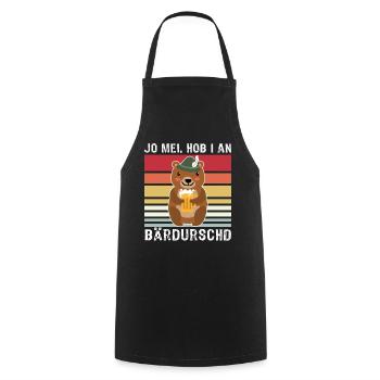 Bier Bayern Dialekt Bär Volksfest Biersprüche - Kochschürze - Schwarz - Vorne - AI Model Male 185 dark (185cm)