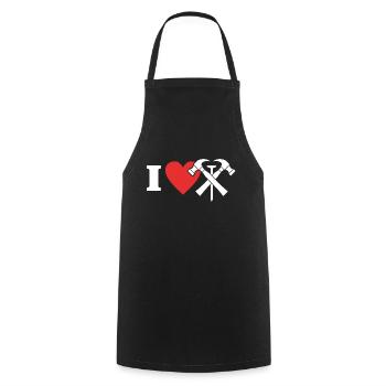 Couvreur Amour J’aime Toiture - Tablier de cuisine - noir - Devant - AI Model Male 185 dark (185cm)