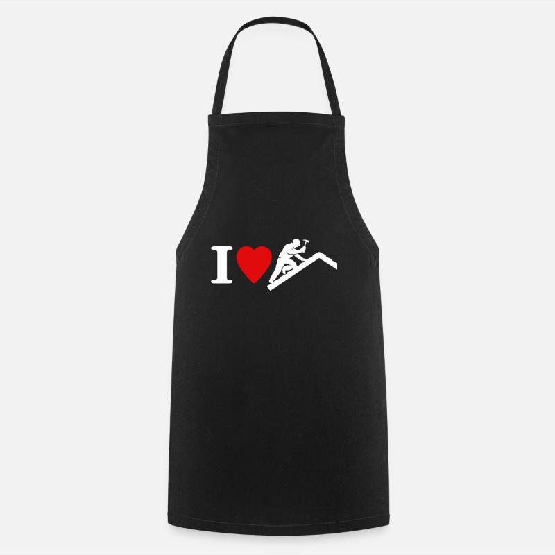 Couvreur Amour J’aime Toiture - Tablier de cuisine - noir
