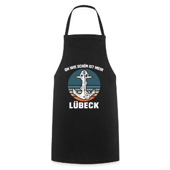 Lübeck Sprüche Hansestadt Luebeck - Kochschürze - Schwarz - Vorne - AI Model Male 185 dark (185cm)
