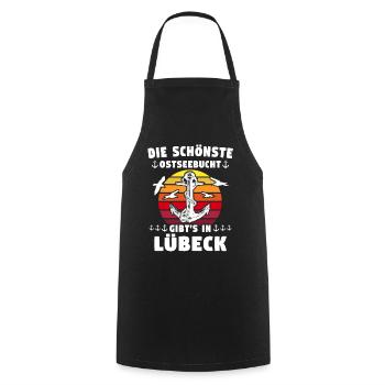 Lübeck Sprüche Hansestadt Luebeck - Kochschürze - Schwarz - Vorne - AI Model Male 185 dark (185cm)