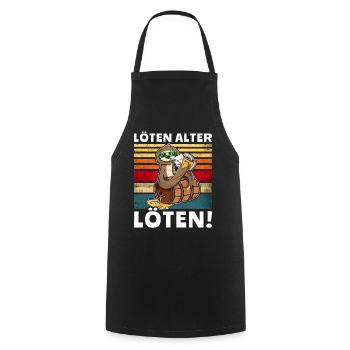 Löten Digga Bier Trinksprüche Saufshirt - Kochschürze - Schwarz - Vorne - AI Model Male 185 dark (185cm)