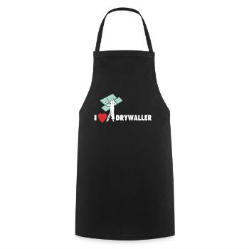I Love Drywall Love Drywall Builder - Cooking Apron - black - Front - AI Model Male 185 dark (185cm)