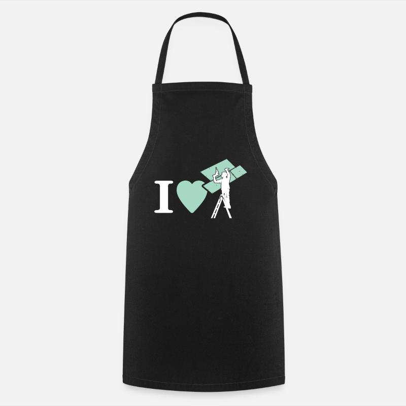 J’aime les cloisons sèches Love Drywall Builder - Tablier de cuisine - noir