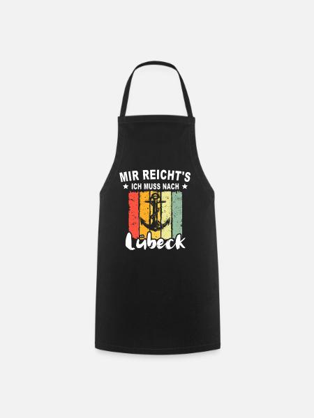 Lübeck Ostsee Sprüche Lübecker - Kochschürze - Schwarz