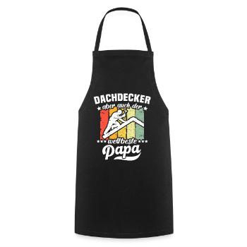 Papa Dachdecker Vater Dachdecken - Kochschürze - Schwarz - Vorne - AI Model Male 185 dark (185cm)