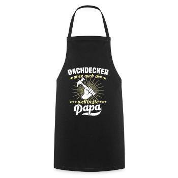 Papa Dachdecker Vater Dachdecken - Kochschürze - Schwarz - Vorne - AI Model Male 185 dark (185cm)