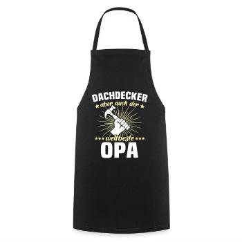 Papa Dachdecker Vater Dachdecken - Kochschürze - Schwarz - Vorne - AI Model Male 185 dark (185cm)