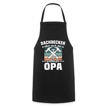 Papa Dachdecker Vater Dachdecken - Kochschürze - Schwarz - Vorne - AI Model Male 185 dark (185cm)