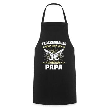 Trockenbauer Papa Trockenbaumonteur Papas - Kochschürze - Schwarz - Vorne - AI Model Male 185 dark (185cm)