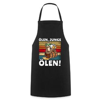 Faultier Bier Löten Saufsprüche - Kochschürze - Schwarz - Vorne - AI Model Male 185 dark (185cm)