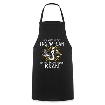 Kranführer Kran Kranfahrer - Kochschürze - Schwarz - Vorne - AI Model Male 185 dark (185cm)