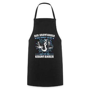 Kranführer Kran Kranfahrer - Kochschürze - Schwarz - Vorne - AI Model Male 185 dark (185cm)