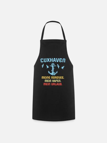 Cuxhaven Sprüche Cuxhavener Souvenir - Kochschürze - Schwarz