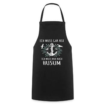 Husum Nordsee Husumer Urlaub - Kochschürze - Schwarz - Vorne - AI Model Male 185 dark (185cm)