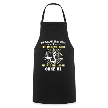 Kranführer Kran Bier Kranfahrer - Kochschürze - Schwarz - Vorne - AI Model Male 185 dark (185cm)