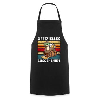 Bier Faultier Trinksprüche - Kochschürze - Schwarz - Vorne - AI Model Male 185 dark (185cm)