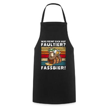 Bier Faultier Trinksprüche - Kochschürze - Schwarz - Vorne - AI Model Male 185 dark (185cm)