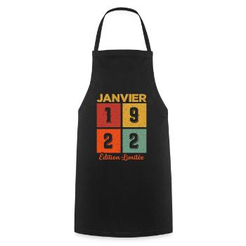 Janvier 1922 Édition limitée - Tablier de cuisine - noir - Devant - AI Model Male 185 dark (185cm)