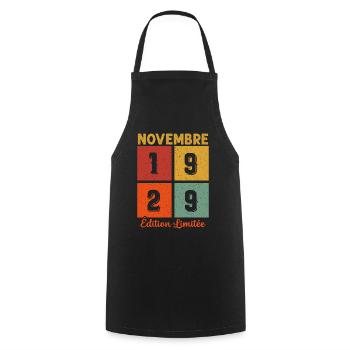 Novembre 1929 Édition limitée - Tablier de cuisine - noir - Devant - AI Model Male 185 dark (185cm)