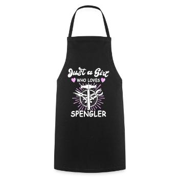 Spengler Bauspengler Spengeln Spenglerin - Kochschürze - Schwarz - Vorne - AI Model Male 185 dark (185cm)