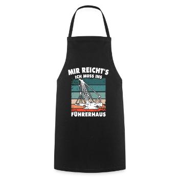 Kranführer Kran Kranfahrer - Kochschürze - Schwarz - Vorne - AI Model Male 185 dark (185cm)
