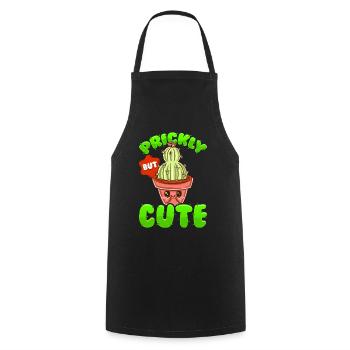 Piquant mais doux Kawaii Drôle de cactus - Tablier de cuisine - noir - Devant - AI Model Male 185 dark (185cm)