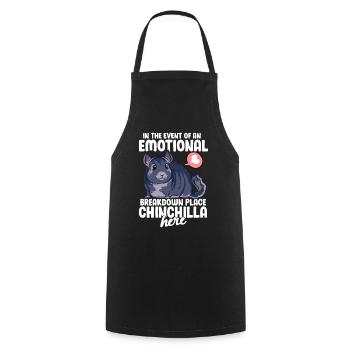 Drôle de panne émotionnelle Chinchilla - Tablier de cuisine - noir - Devant - AI Model Male 185 dark (185cm)