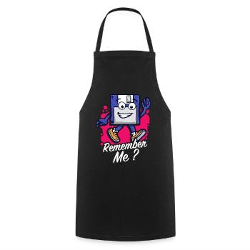 Programmer Retro-diskette Floppy disc - Cooking Apron - black - Front - AI Model Male 185 dark (185cm)