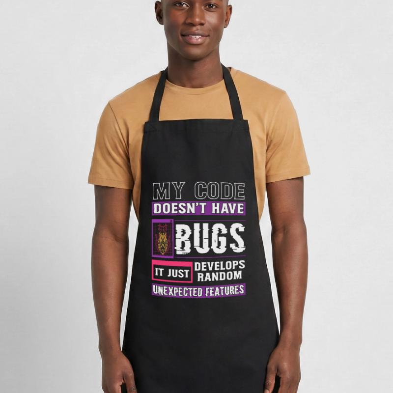 Developer My Code Has No Bugs Funny Coding Cooking Apron