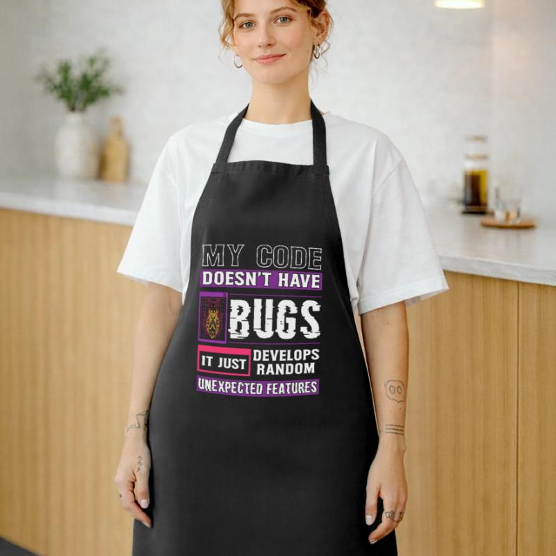 Developer My Code Has No Bugs Funny Coding Cooking Apron