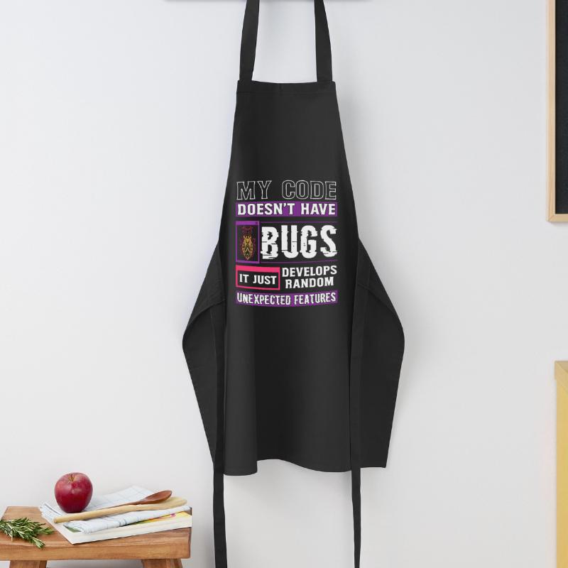 Developer My Code Has No Bugs Funny Coding Cooking Apron