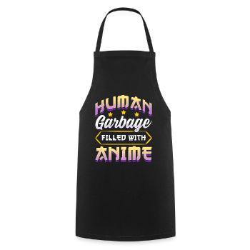 Funny Anime Manga Design Human Garbage - Cooking Apron - black - Front - AI Model Male 185 dark (185cm)