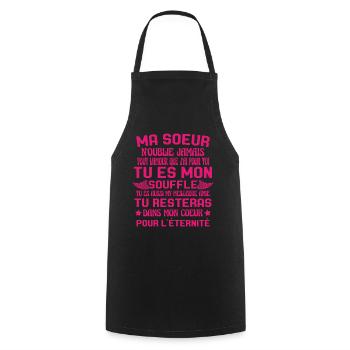 Ma Soeur Es Ma Vie Tu Es Aussi My Meilleure Amie - Tablier de cuisine - noir - Devant - AI Model Male 185 dark (185cm)