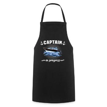 Captain Boat Captain - Cooking Apron - black - Front - AI Model Male 185 dark (185cm)