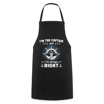Captain Always Right Kapitän - Cooking Apron - black - Front - AI Model Male 185 dark (185cm)