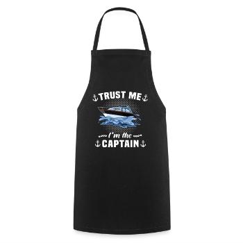 Captain Boat Owner Boating - Cooking Apron - black - Front - AI Model Male 185 dark (185cm)