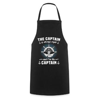 Captain is always right Captain - Cooking Apron - black - Front - AI Model Male 185 dark (185cm)