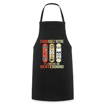 Planche à roulettes vintage - Tablier de cuisine - noir - Devant - AI Model Male 185 dark (185cm)