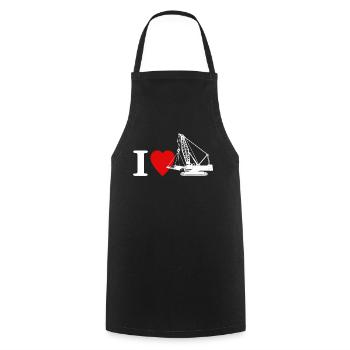 Crane operator Dear crane operator Love Cranes - Cooking Apron - black - Front - AI Model Male 185 dark (185cm)