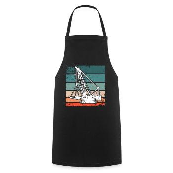 Crane Operator Crane Crane Driver - Cooking Apron - black - Front - AI Model Male 185 dark (185cm)