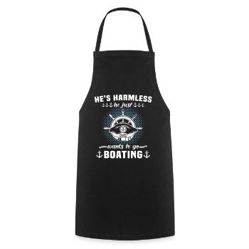 Captain Boat Sayings Boat Owner - Cooking Apron - black - Front - AI Model Male 185 dark (185cm)