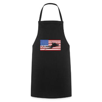 Tauchen Us-flagge - Kochschürze - Schwarz - Vorne - AI Model Male 185 dark (185cm)